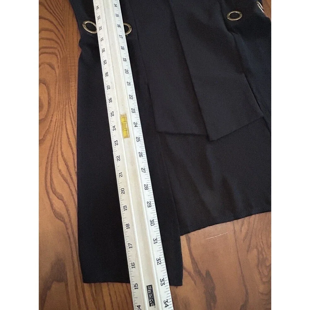 Gothic Glam!  “Jiaying” High Low  Sheer Vest W/Decorative Gold  Grommets Size S